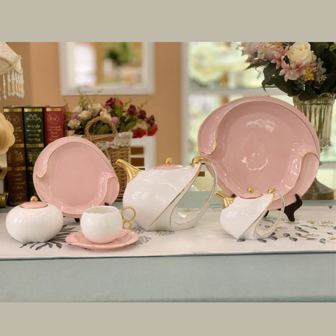Luxury Tea set Peach
