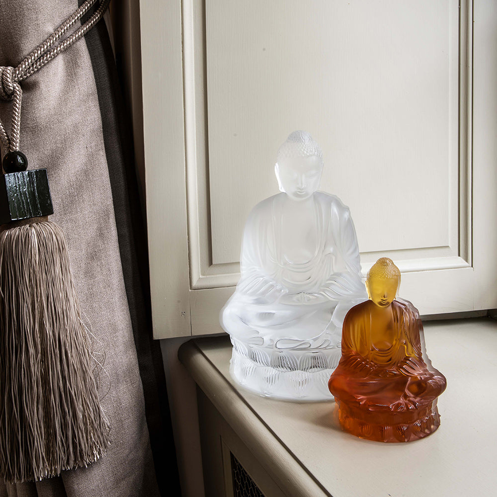 TALL BUDDHA SCULPTURE - CLEAR CRYSTAL