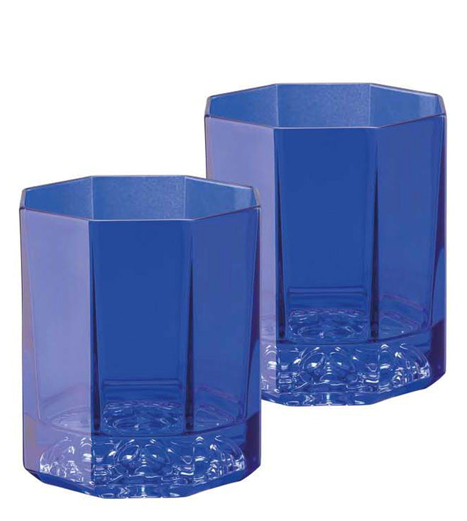 2-Piece Blue Medusa Lumiere Whisky Glass Set