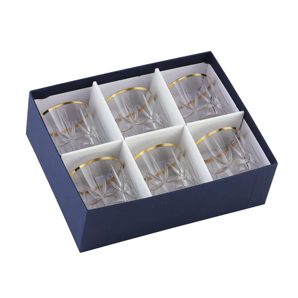 Set of 6 Whisky glasses P-2033- Gold