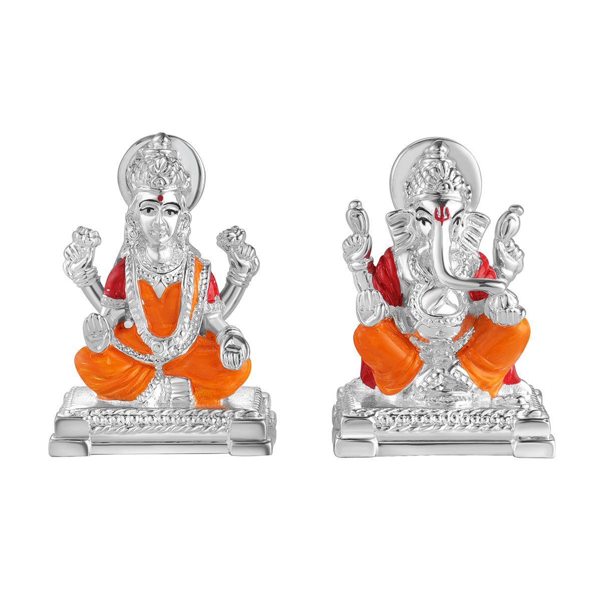 Lakshmi ganesh ji chowki small (MZG1103)- Colored