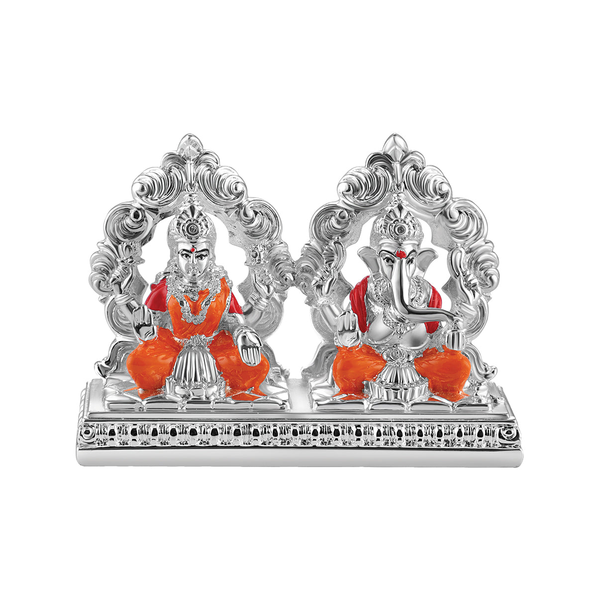 Lakshmi Ganesh ji single base (joined)- Colored