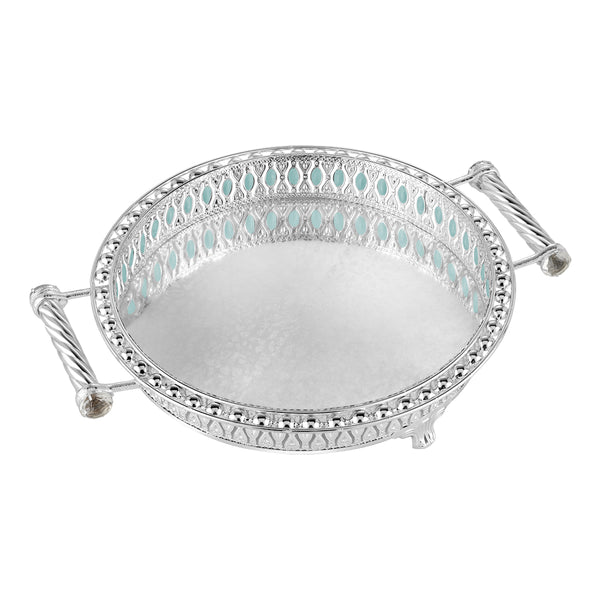 Round Tray With Handle - Sky Blue