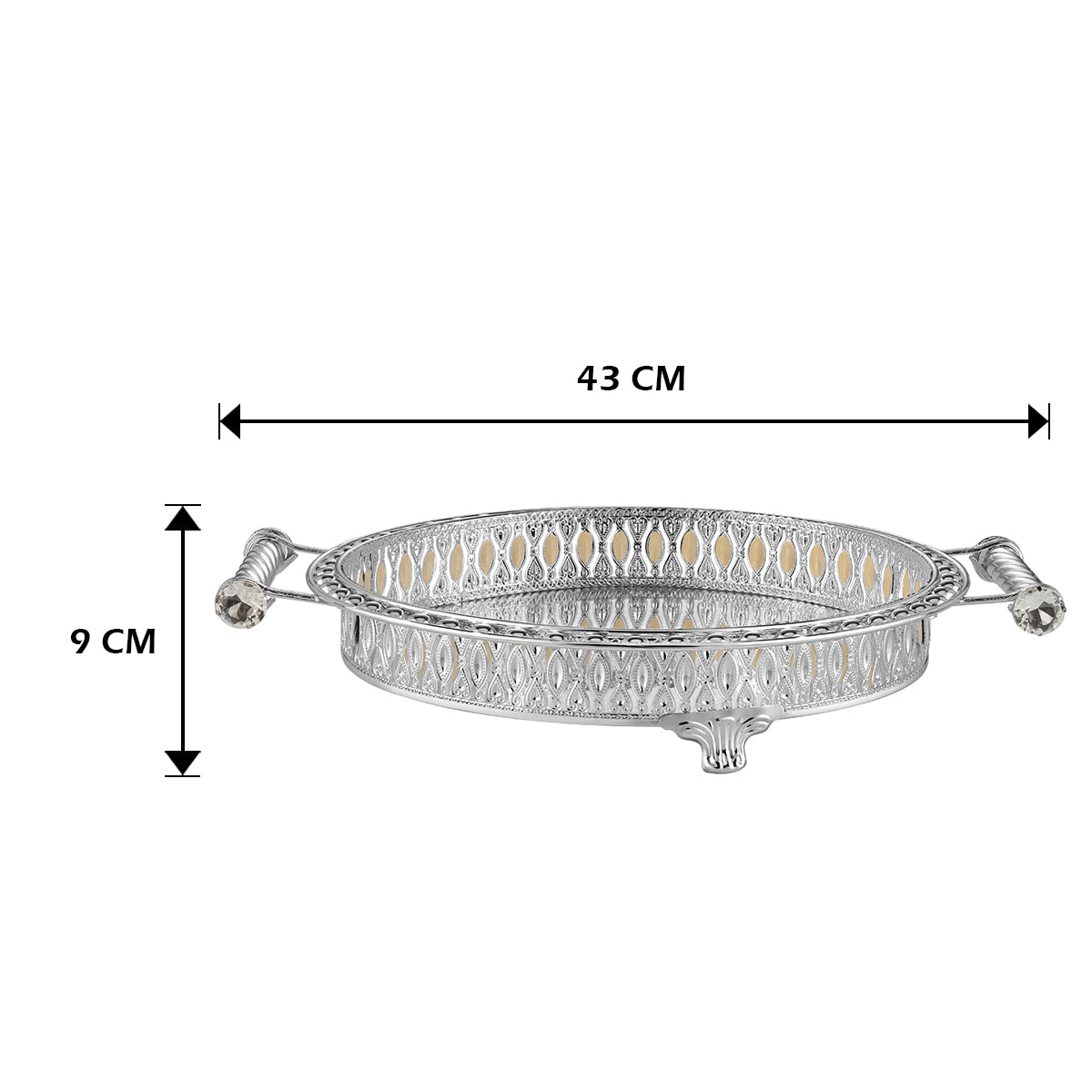 Round Tray With Handle - Peach