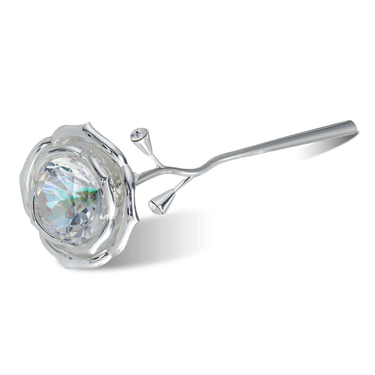 Rose Fig.Clear Crystals Silver(L)