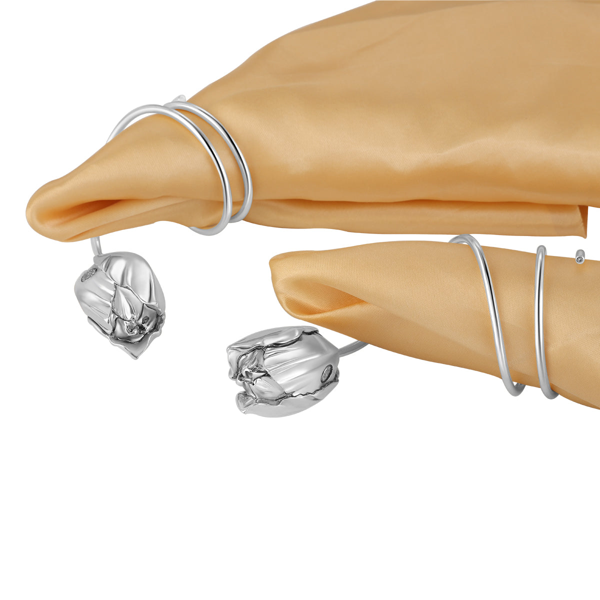 Marcello Giorgio Pair of Rose design napking rings