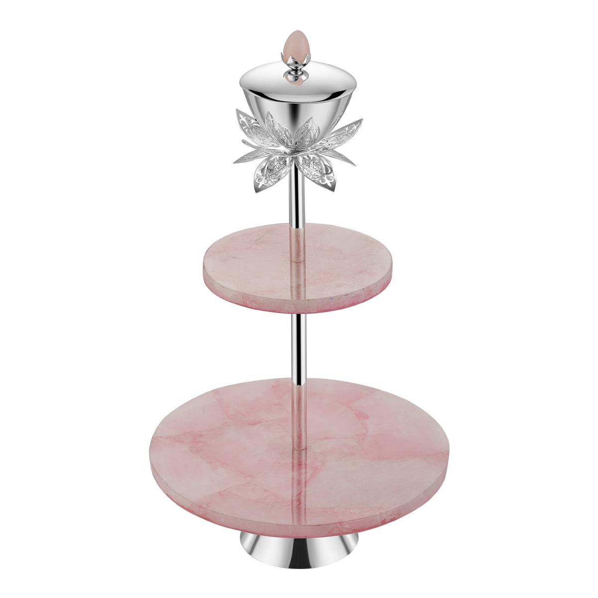 Marble 2 tier dessert stand with nut bowl