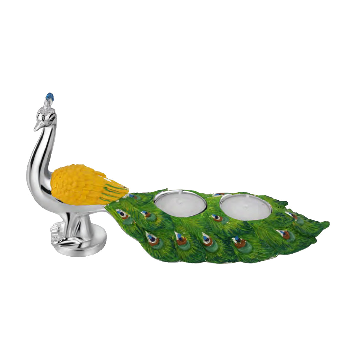 Multi Color Peacock Design Dual Tea Light
