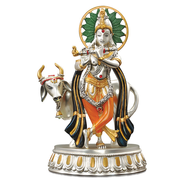 Lord Krishna (h-25 cm)- Silver