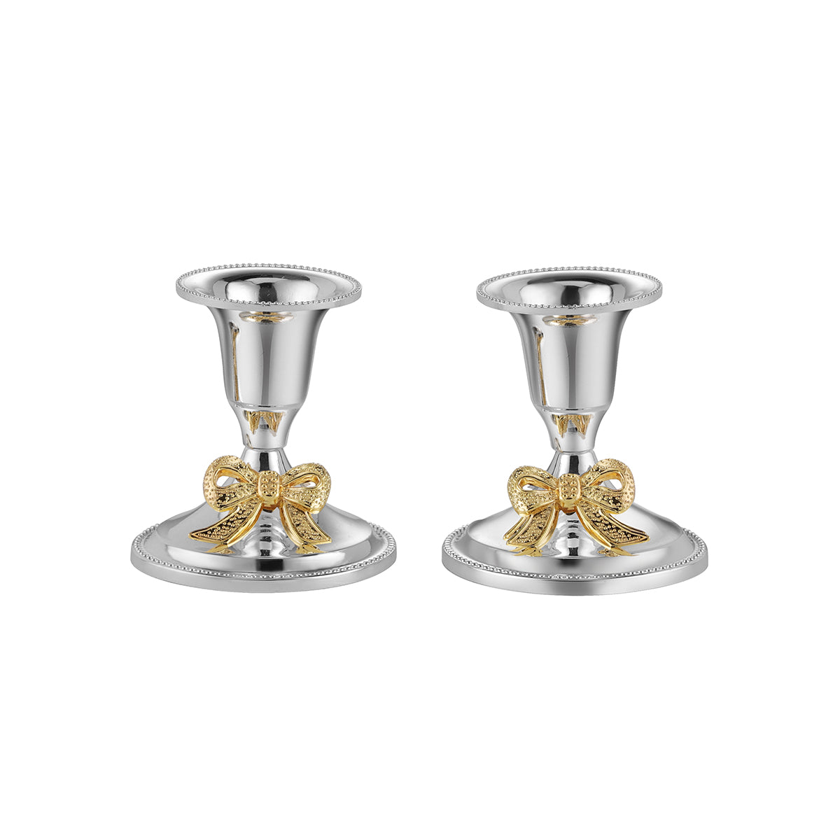 Bow Design Tea Light Dual Tone- Set of 2