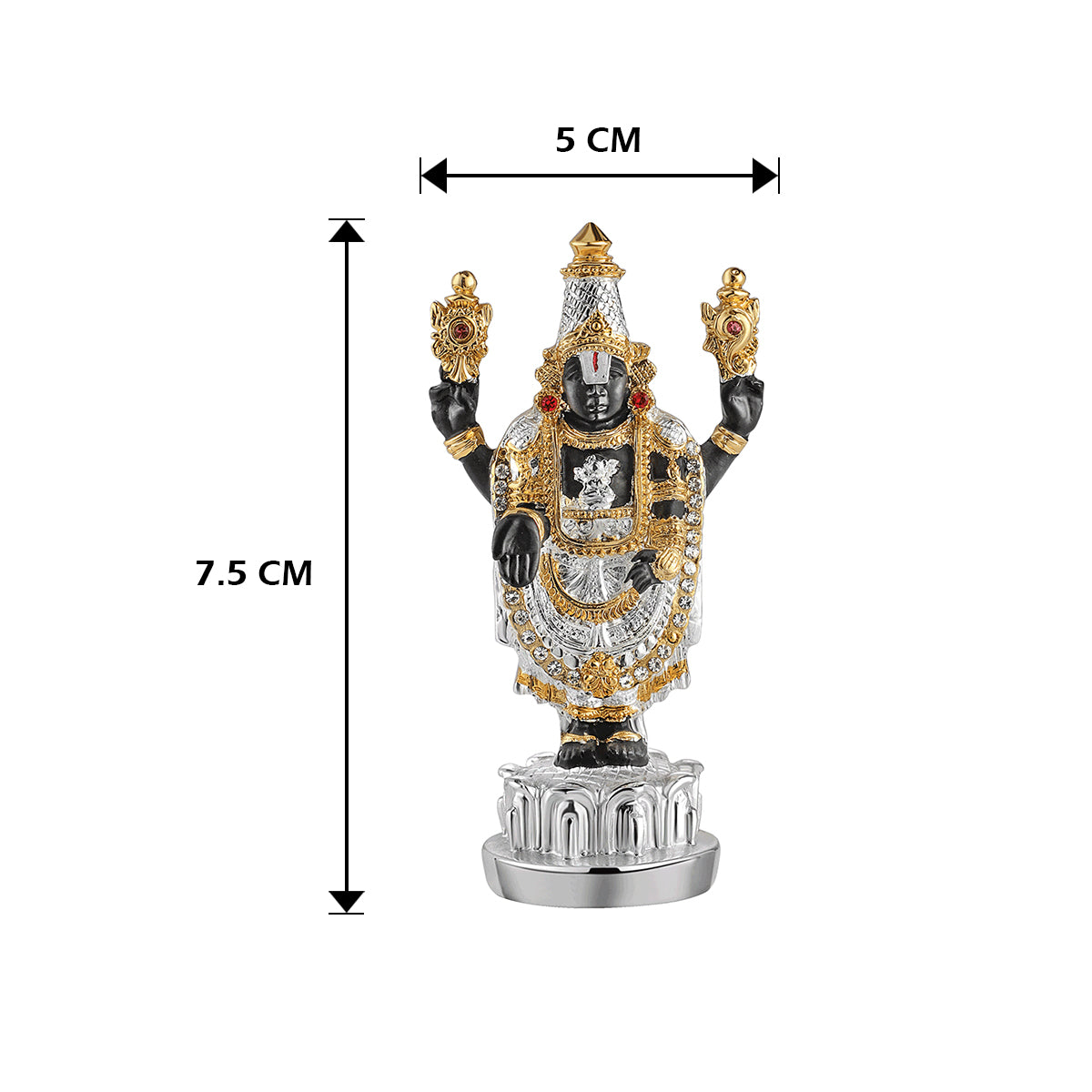Balaji(Mini) : Black & Silver with Golden Ornaments