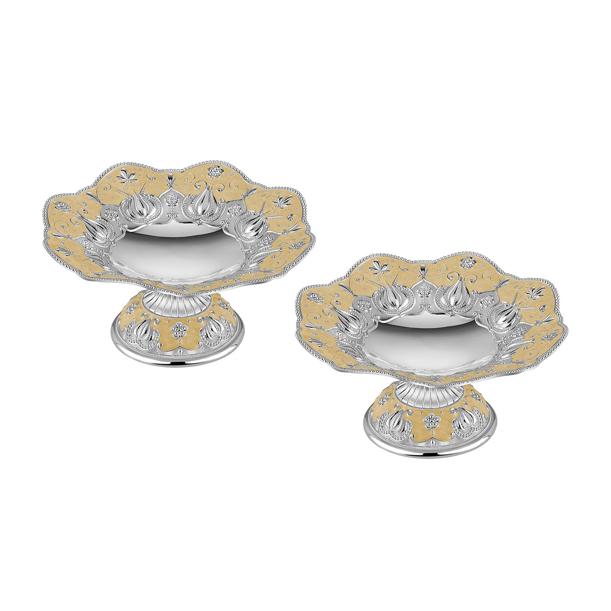 Pair of galvanic platter small peach