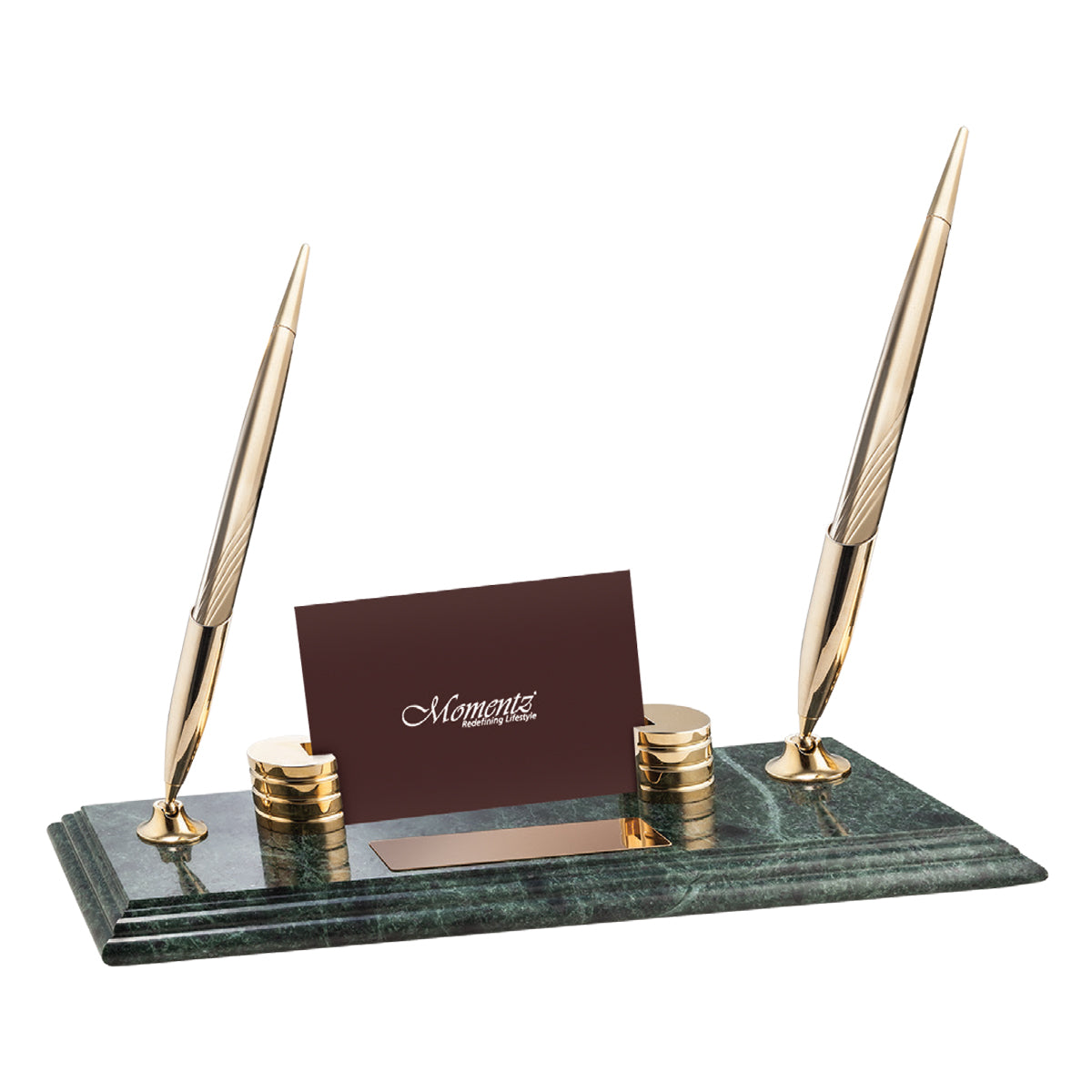 2 Pens with Card Holder- Green