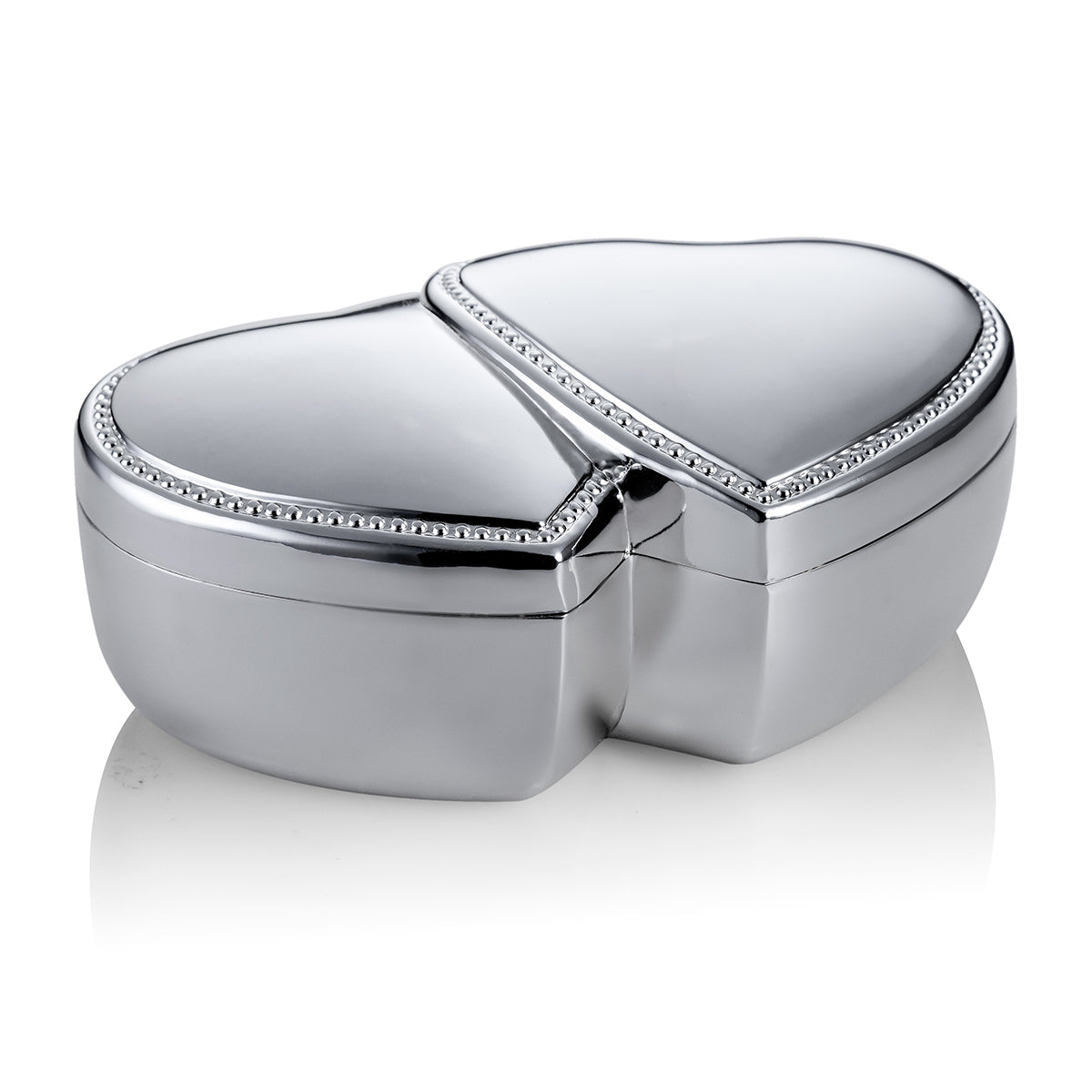 Double Heart Shape Box Silver
