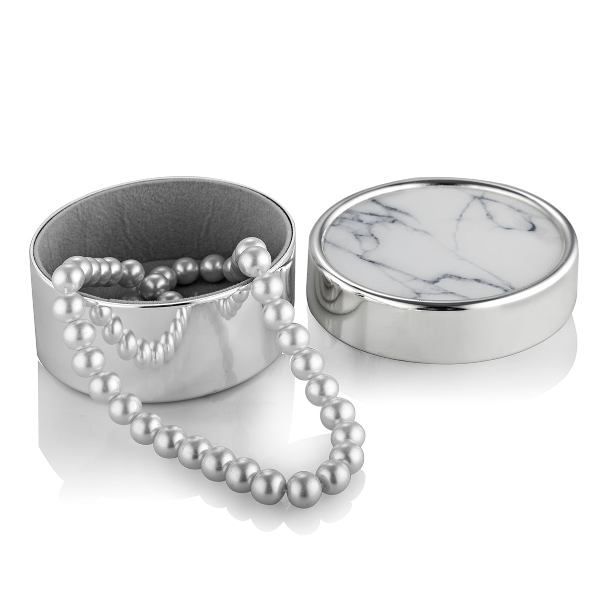 Round Marble Pattern Box- White