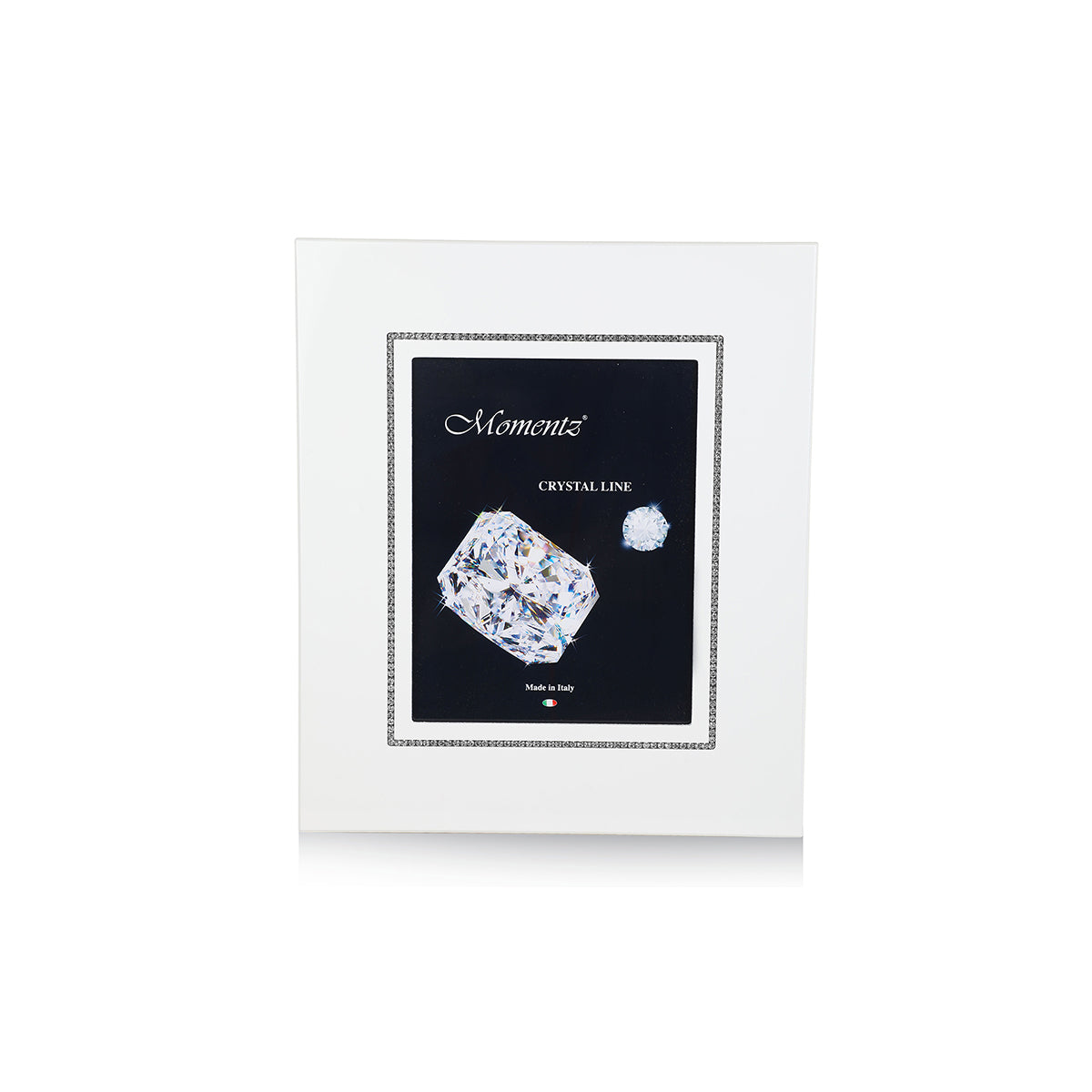 Vertical Crystal Photo Frame- White