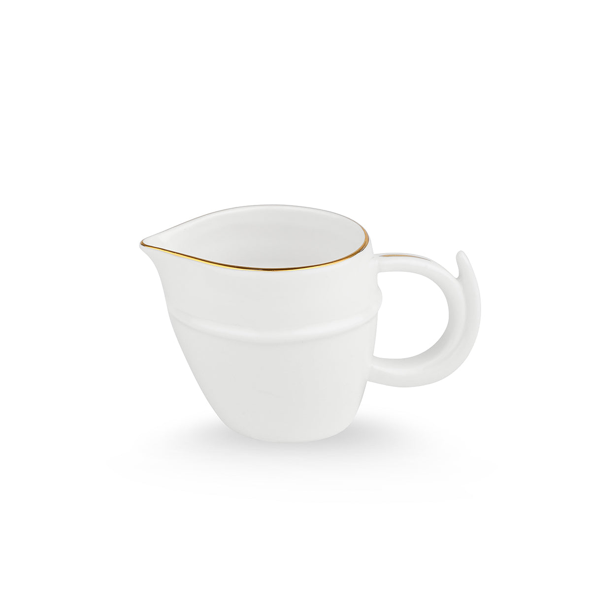 Round Golden Thal With 6 Tea Cups + 1 Milk Pot