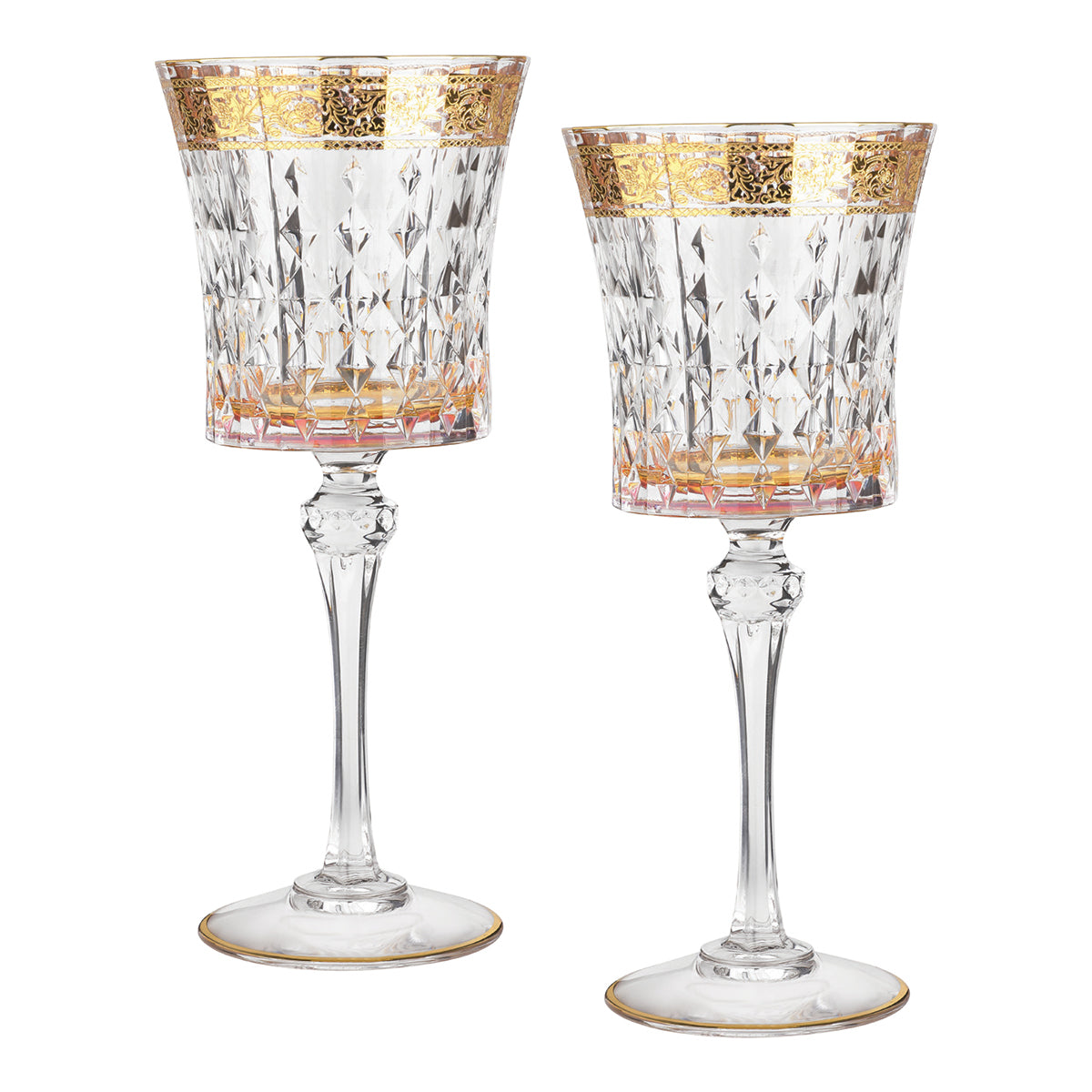 Crystal Wine Glasses- Gold