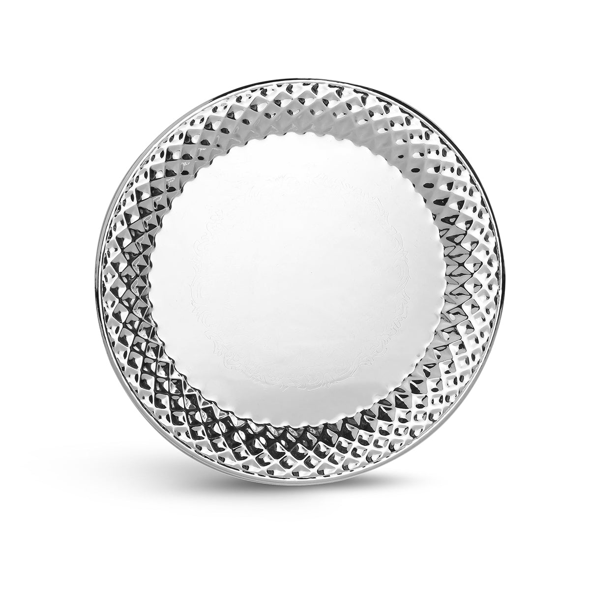 Round Tray with 2 new small Cutwork Bowl