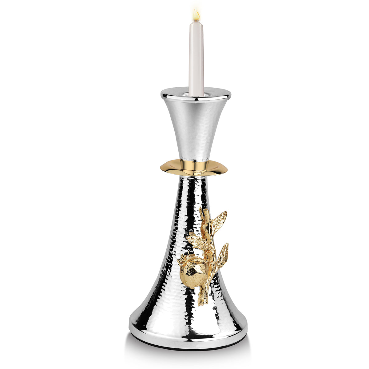 Candle Stand with Gold Flower - Gold