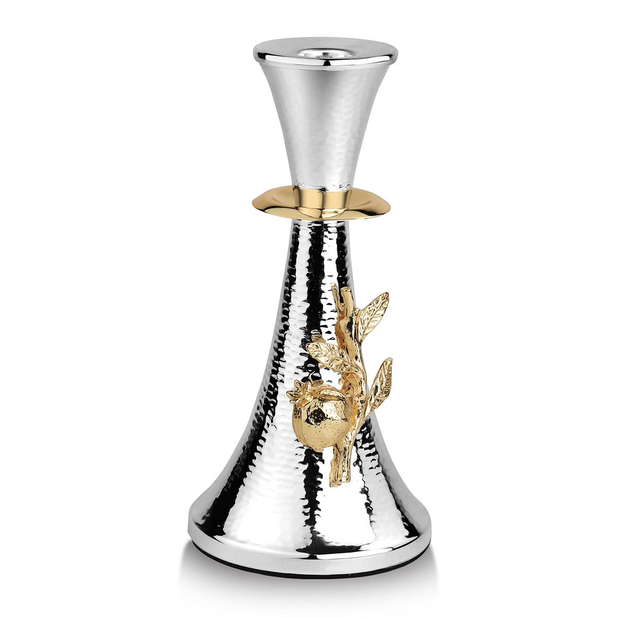 Candle Stand with Gold Flower - Gold