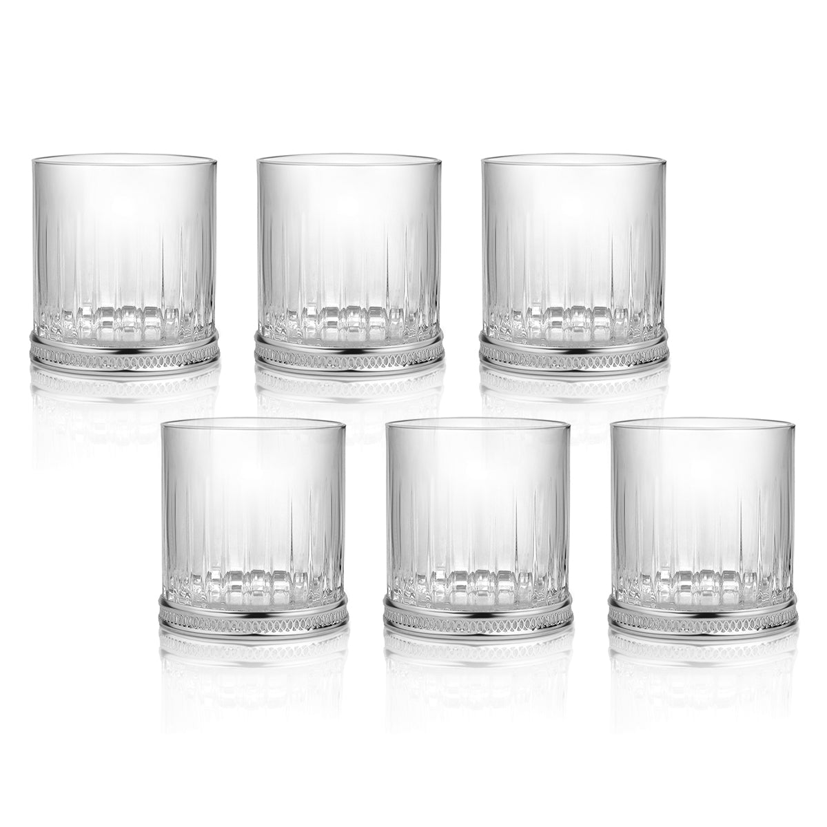 6Pcs Whisky Glasses Silver