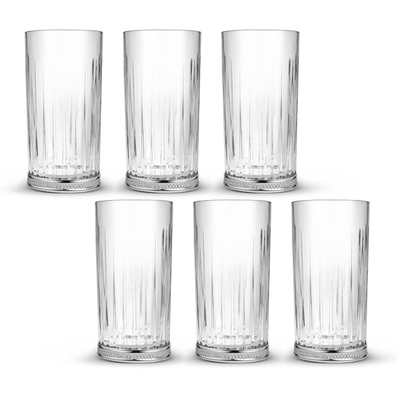 6Pcs Water Glasses Silver
