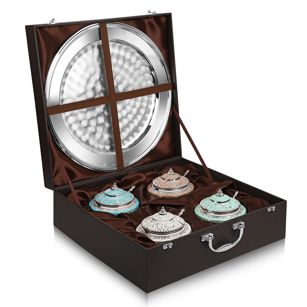 Round Tray with 4 sugar pots