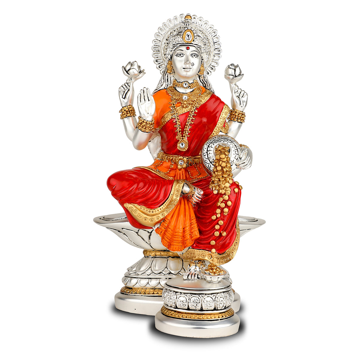 Silver color siting laxmi (h-30.5)- Silver