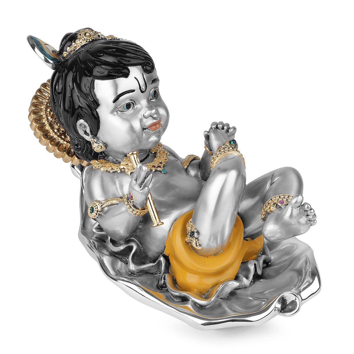 Bal gopal Krishna  (h-14 cm)- Silver Statue