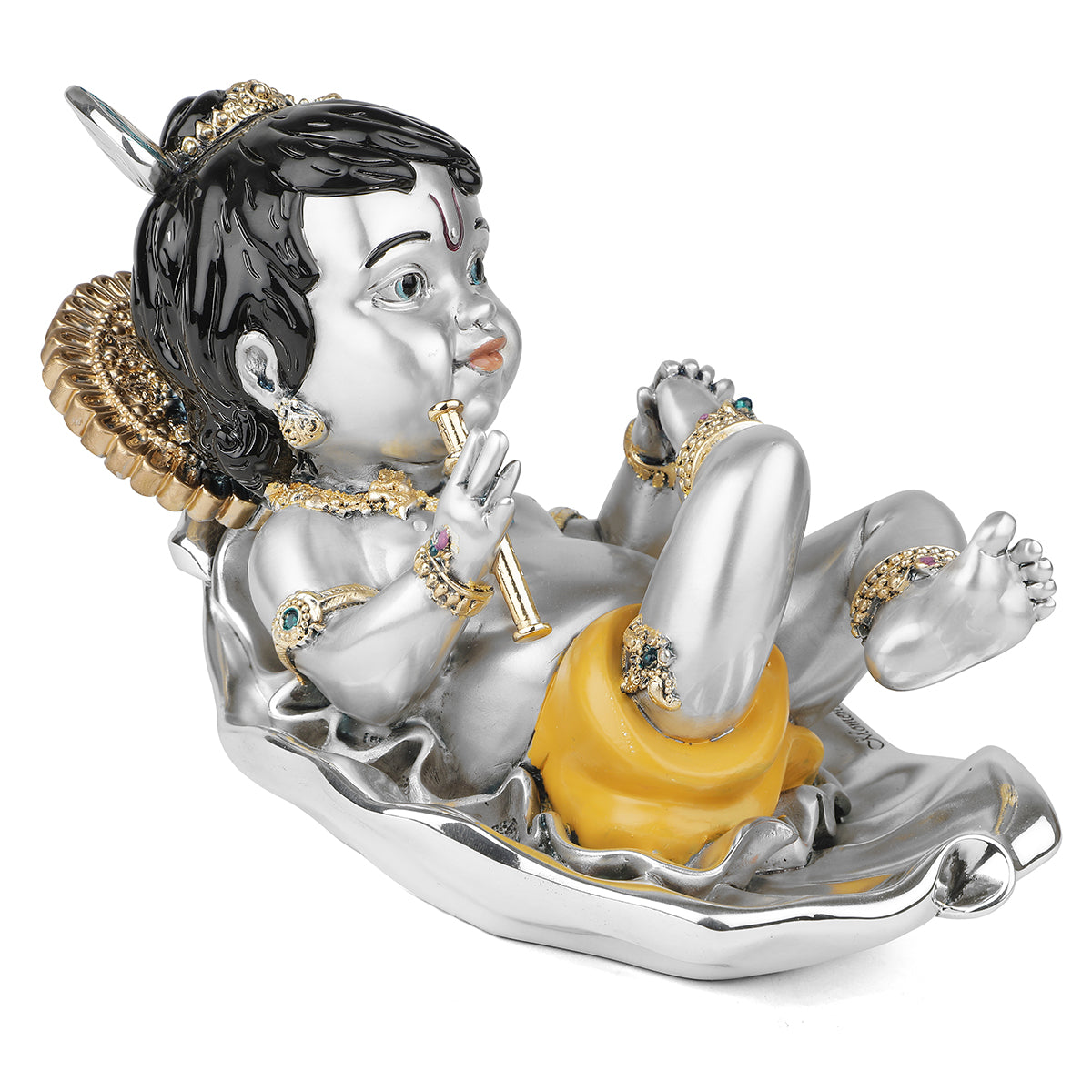 Bal gopal Krishna (h-14 cm)- Silver Statue
