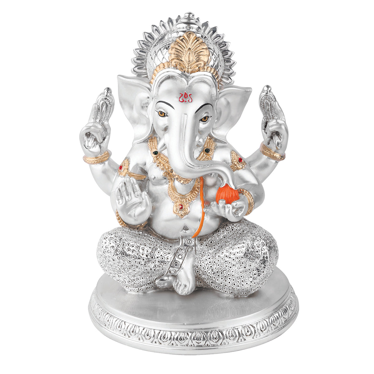 Doted Ganesha | Silver Plated Ganesh Idol | Ganpati Idol for Gift