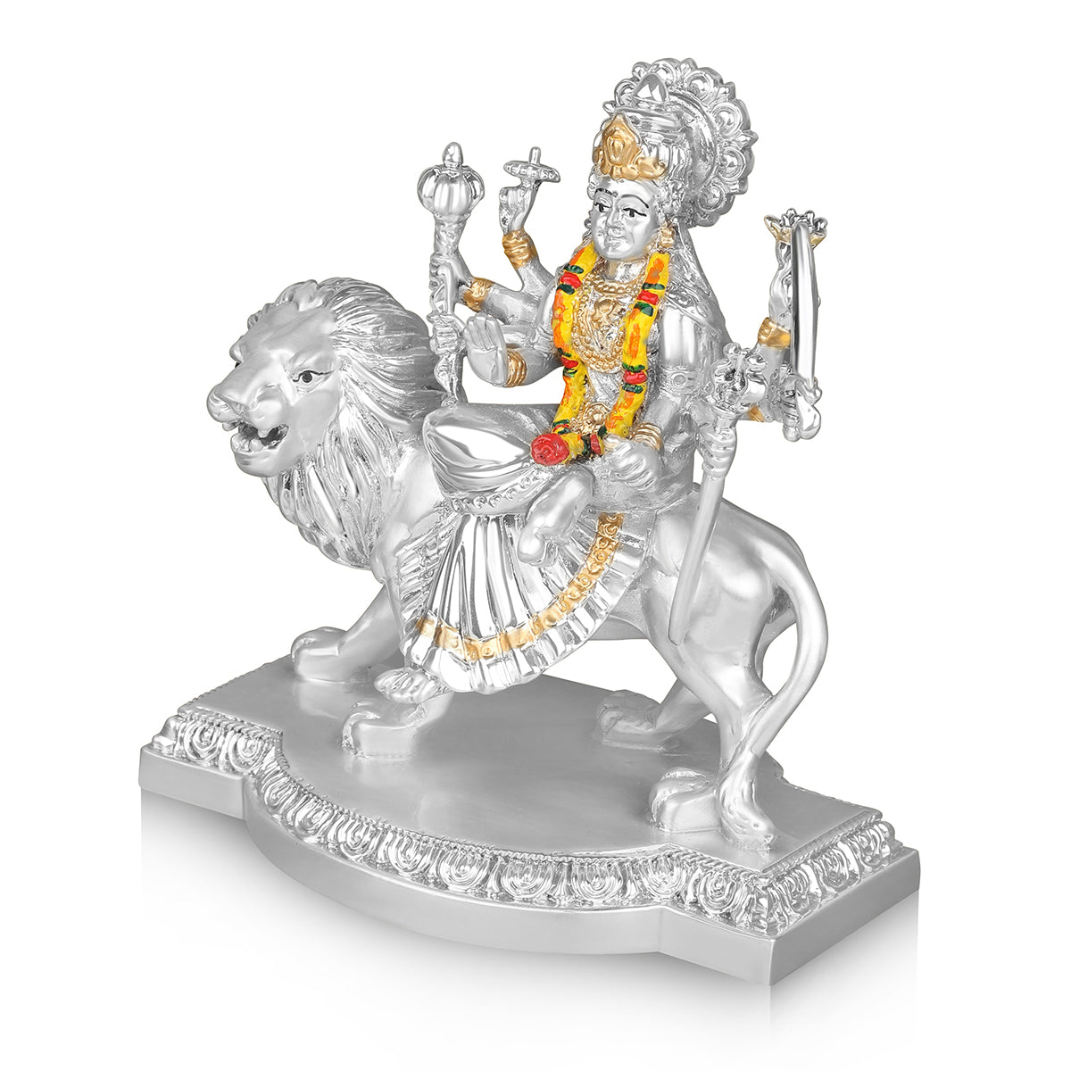 Silver Small Durga Maa (h-10 cm)