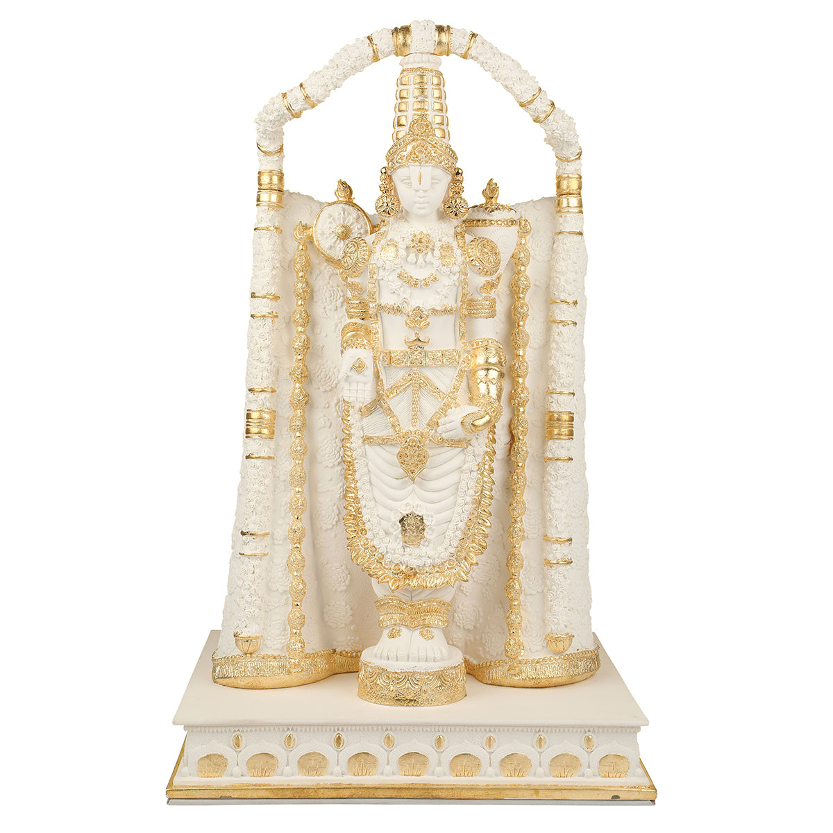 Balaji Maharaj Floral Arch Divine Idol