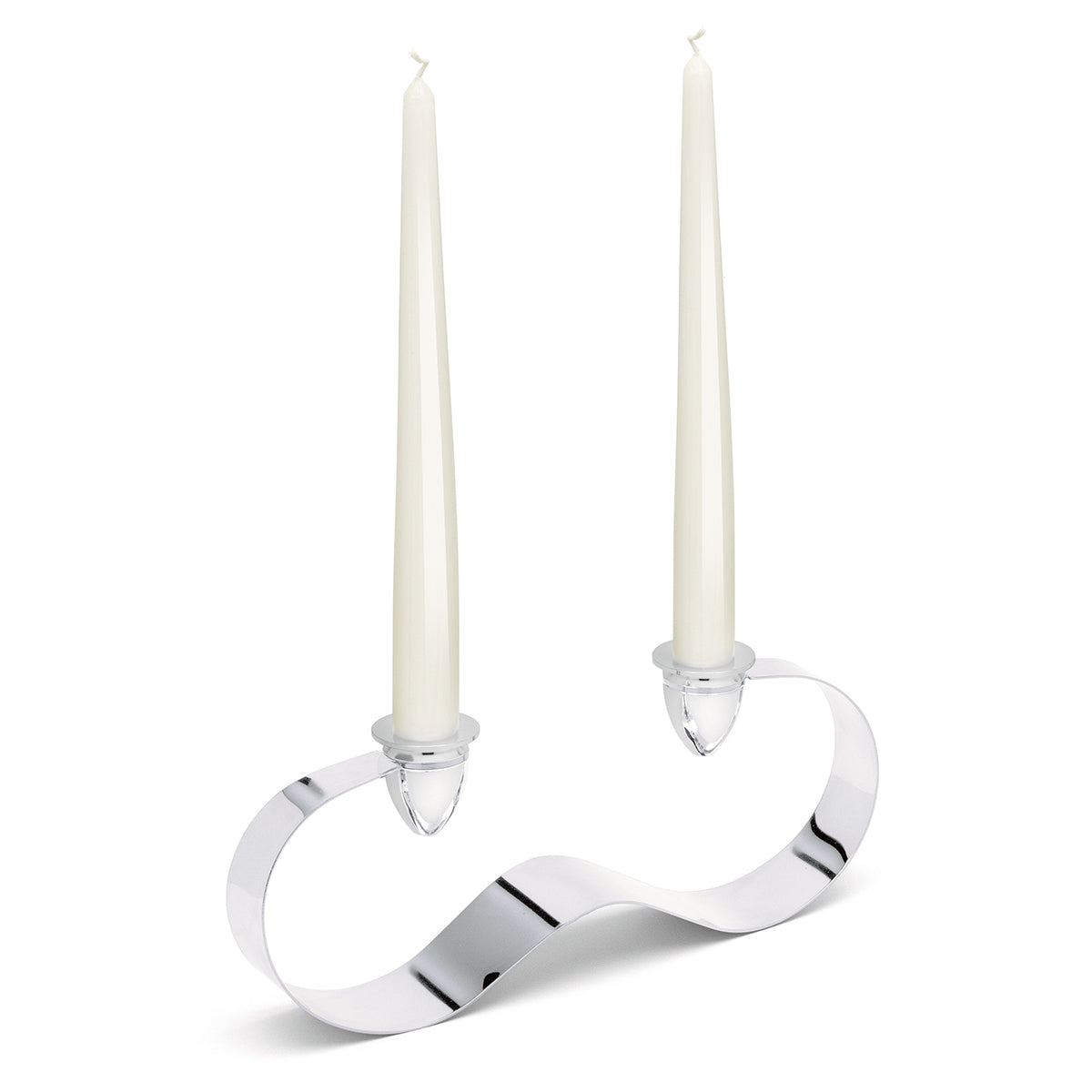 Candle Stand 2 Flames Silver