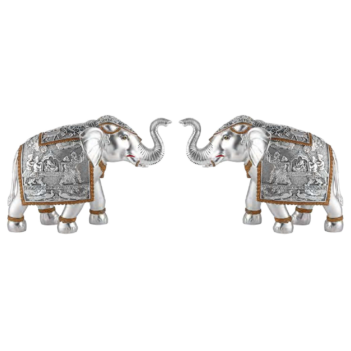 Pair of Silver Elephant Jumbo Size