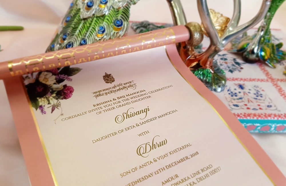 Peacock-Themed Royal Invitation Box with Goblet Dry Fruit Display