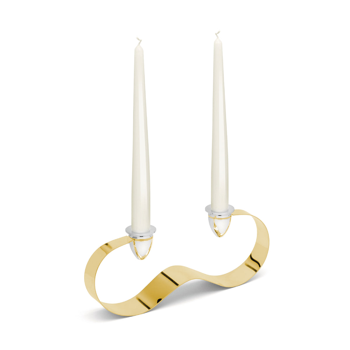 Candle Stand 2 Flames Golden