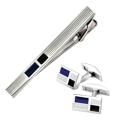 Pair of pens, cufflinks & tie pin gold
