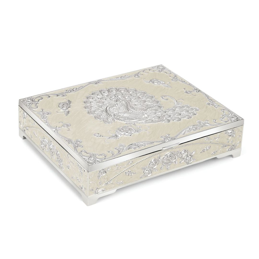 Peacock Dry Fruit Box 4 in 1 (white)