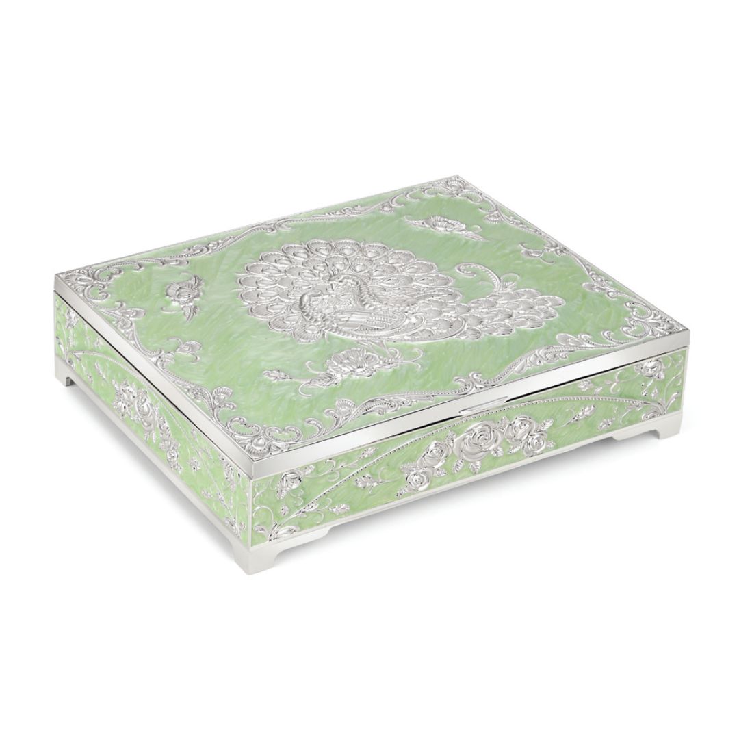 Peacock Dry Fruit Box 4 in 1 (Green) | Buy Dry Fruit Box 4 in 1 Online |  Momentz