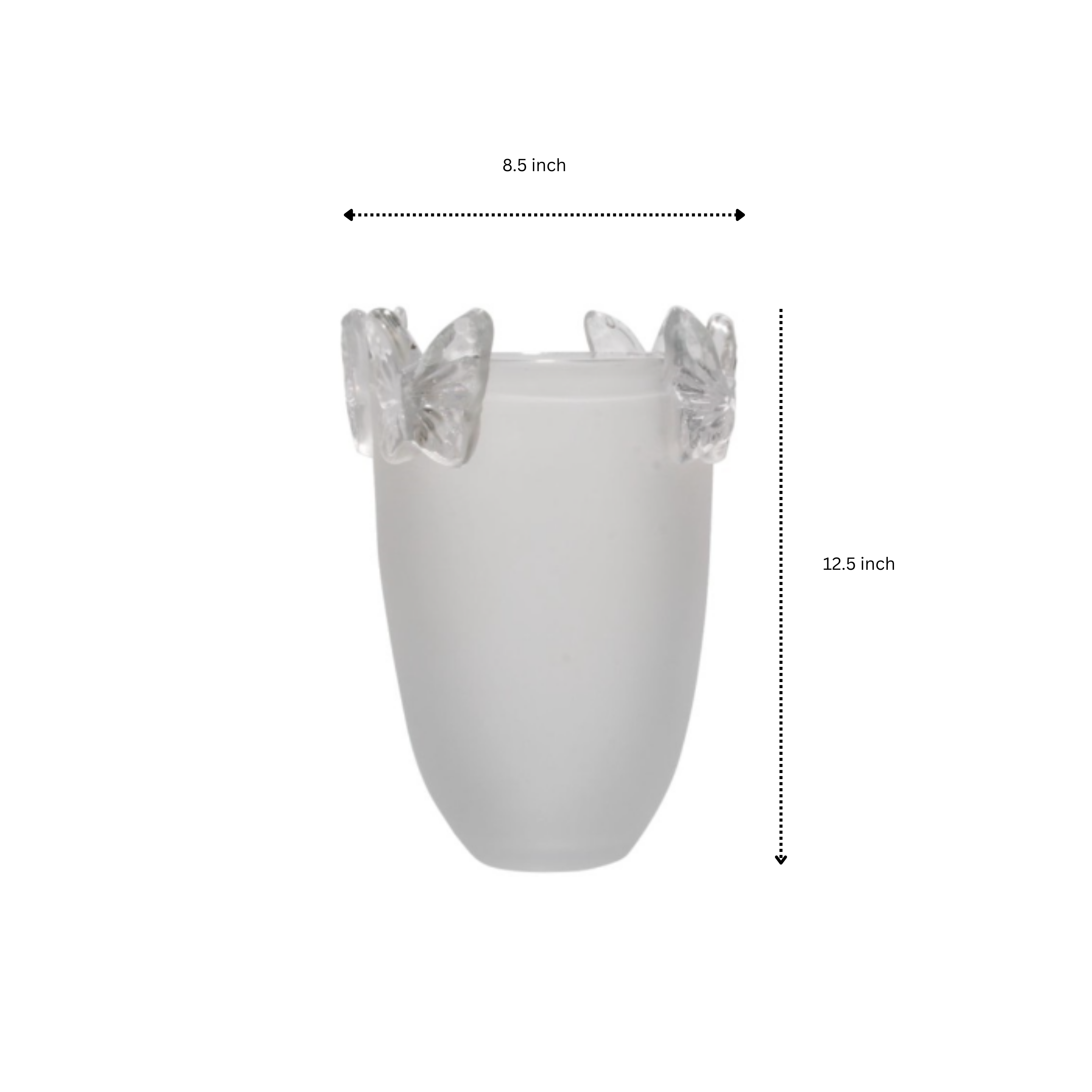 Crystal Butterfly Vase Clear Small