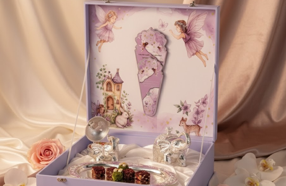 Enchanted Fairy-Themed Keepsake Gift Box with Silver Accents