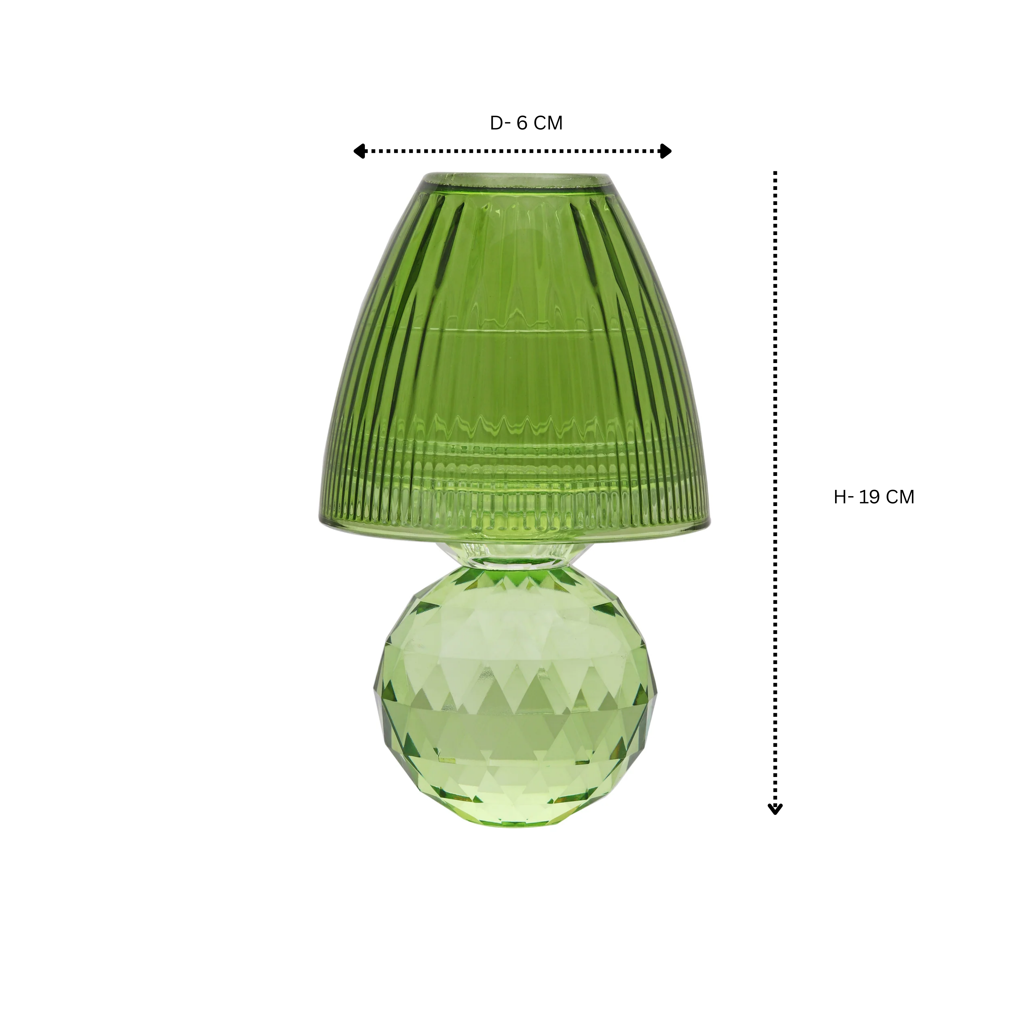Crystal Candle Holder Green