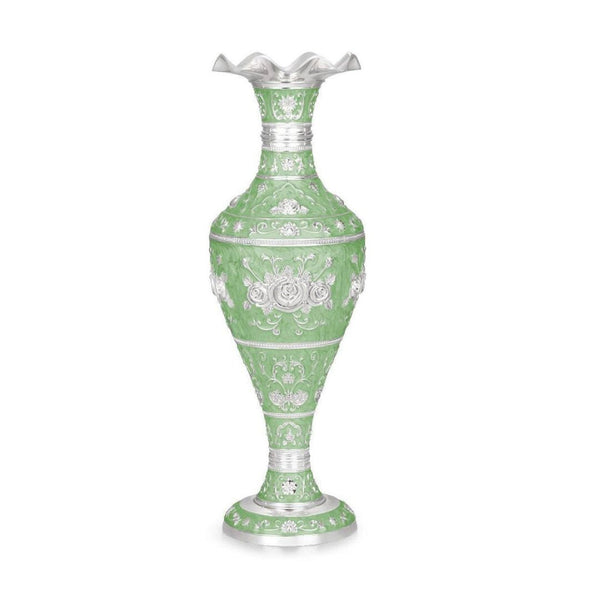 Silver vase (green)