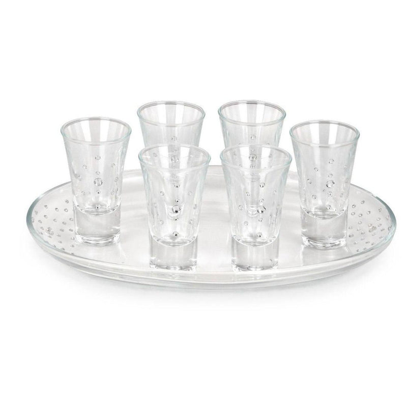 Set of 6 Swarovski Shot Glasses with Swarovski Tray CLEAR