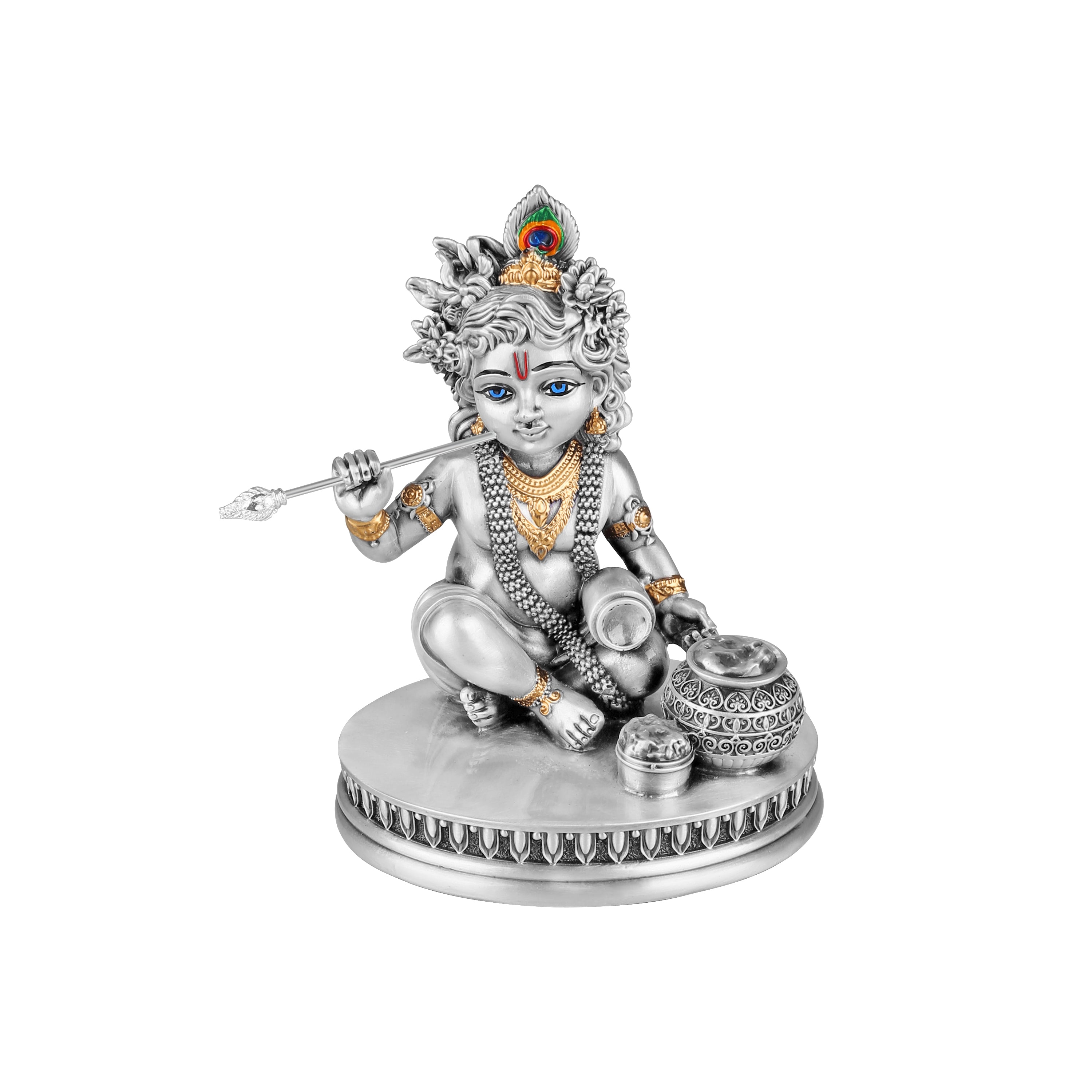 Divine Silver-Plated Bal Krishna Idol (H-12 cm)