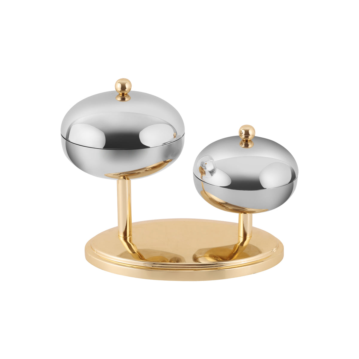 Opulent Twin Covered Serving Bowl Set with Tray