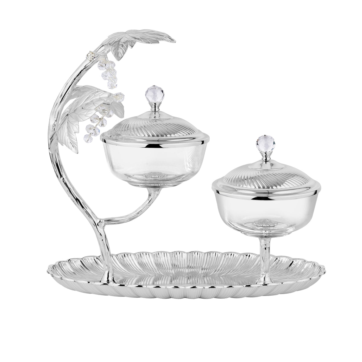 Regal twin leaf dryfruit server