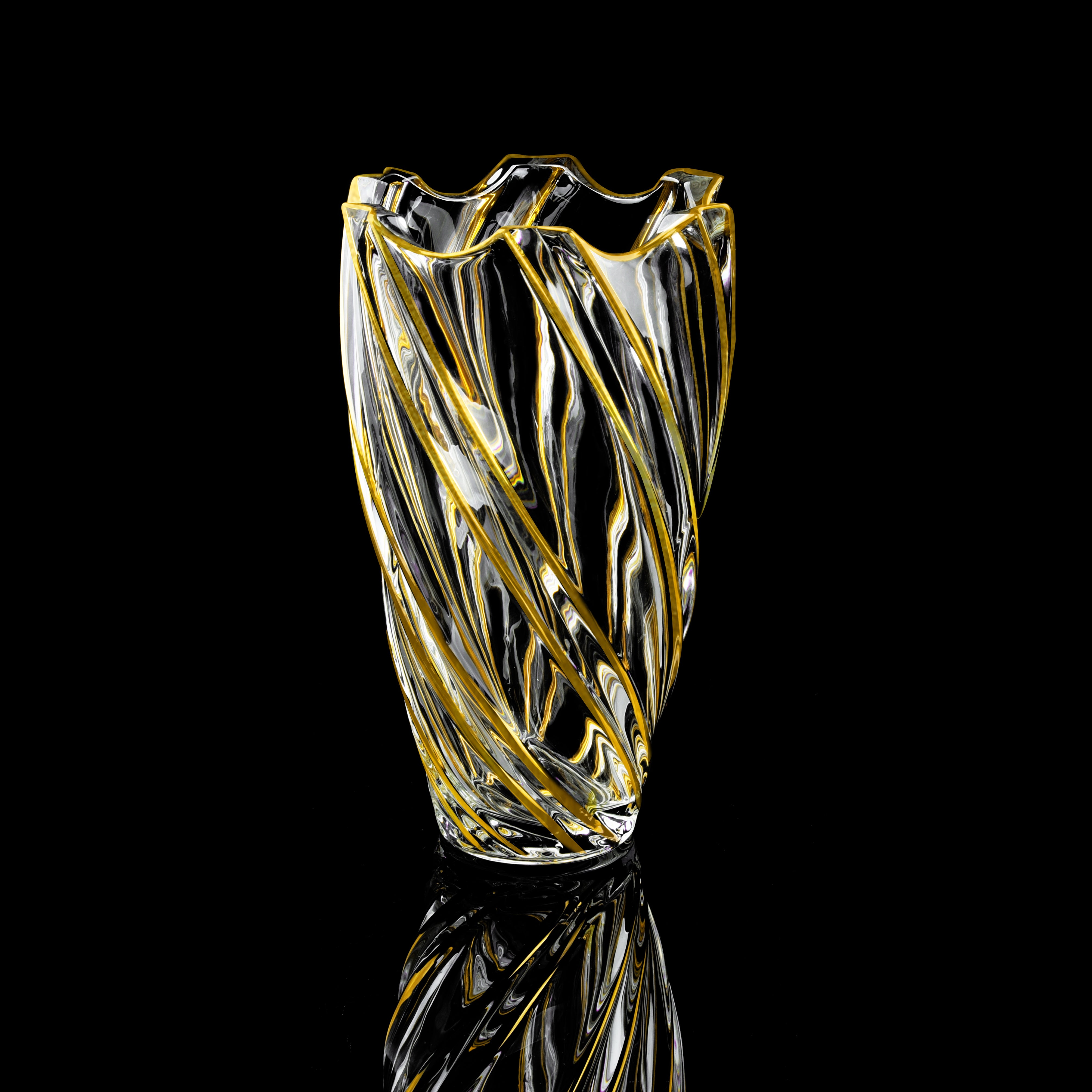 Swirl design vase with golden lining 71-721945